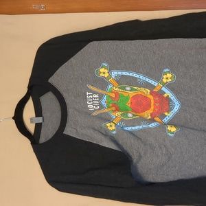 Locust Hard Cider Locust Logo Gray Retro 80’s Style Long Sleeve Tee Size Medium